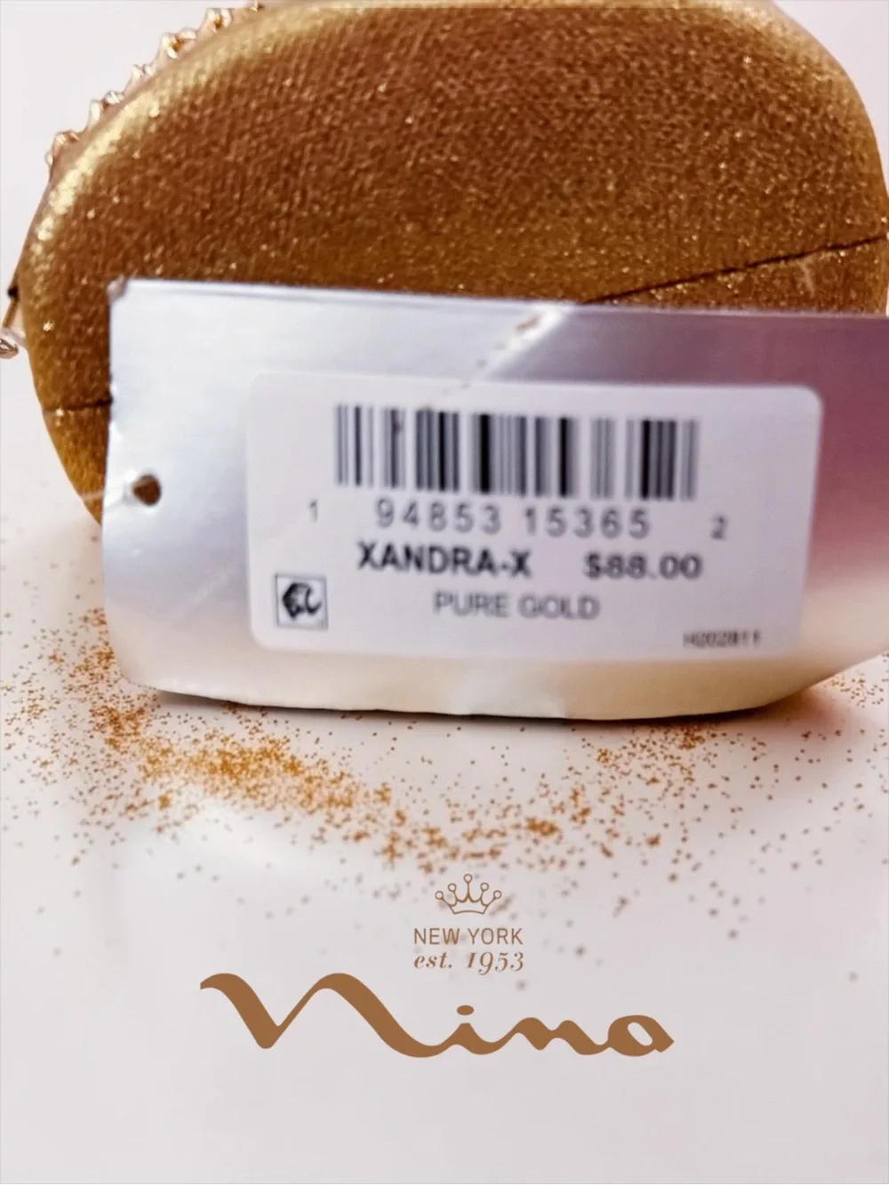 NWT Nina Xandra Barrel Minaudière Clutch – Pure Gold (New in Box)